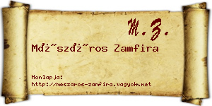 Mészáros Zamfira névjegykártya